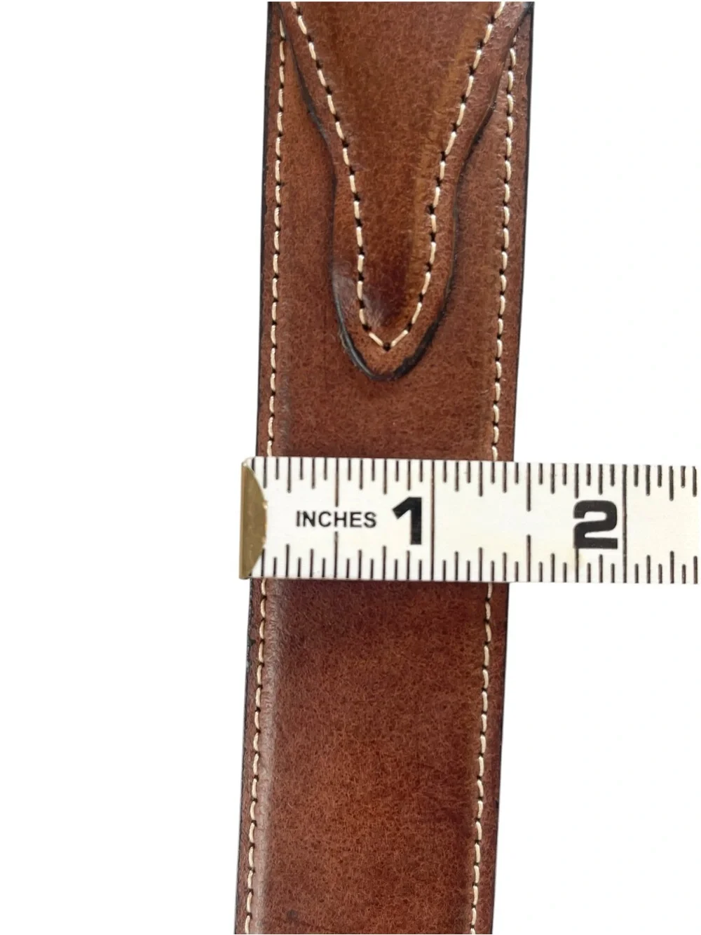 Nocona Western Cognac Brown Genuine Leather Belt Silver Buckle Size 32